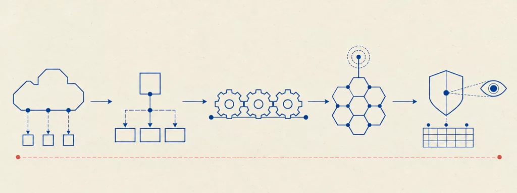 Course roadmap: network softwarisation feeds hands-on programmable networking, then industrial networks, mobile networks, and finally security and monitoring